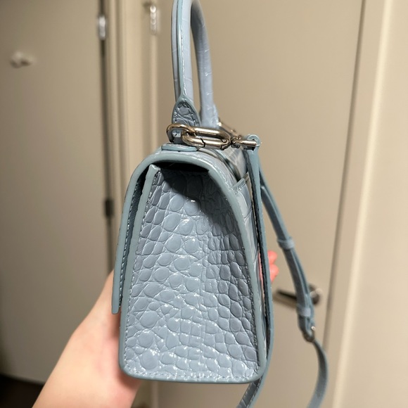 Real careful used !Soft blue leather Hourglass XS tote bag from BALENCIAGA - Picture 3 of 7